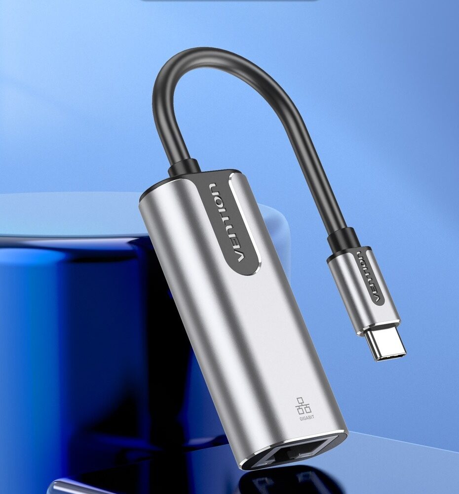 Vention USB-C to Gigabit Ethernet Adapter 0.15M Gray Aluminum Alloy Type-CFNHB