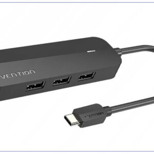 Vention USB-C to USB 3.0*3/RJ45/Micro-B HUB 0.15M Black ABS Type - TGPBB