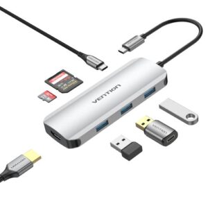 Vention USB C Multi-function 7 in 1 Docking Station - TOJHB