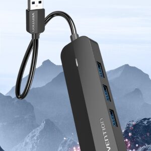 Vention 3-Port USB 3.0 Hub with Sound Card and Power Supply - CHIBB