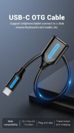 Vention USB 2.0 C Male to A Female OTG cable 0.15M- CCSBB
