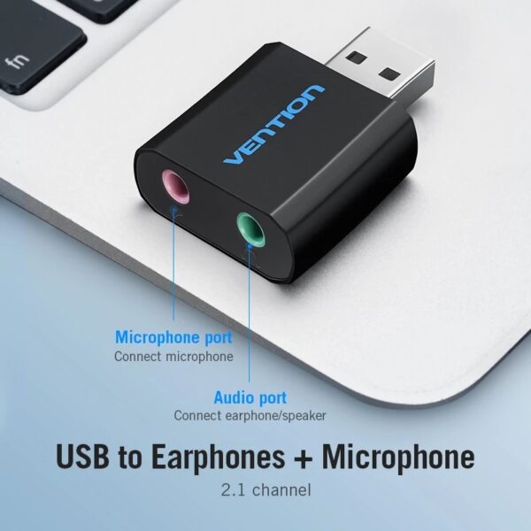 Vention USB External Sound Card - VAB-S17-B