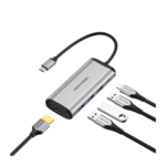 Vention USB C Multi-function 5 in 1 Docking Station Type-C to HDMI/USB3.0*3/PD Converter 0.15M Gray Metal Type-CNBHB