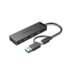 Vention 4-Port USB 3.0 Hub with USB-C & USB 3.0 2-in-1 Interface and Power Supply 0.15M-CHTBB