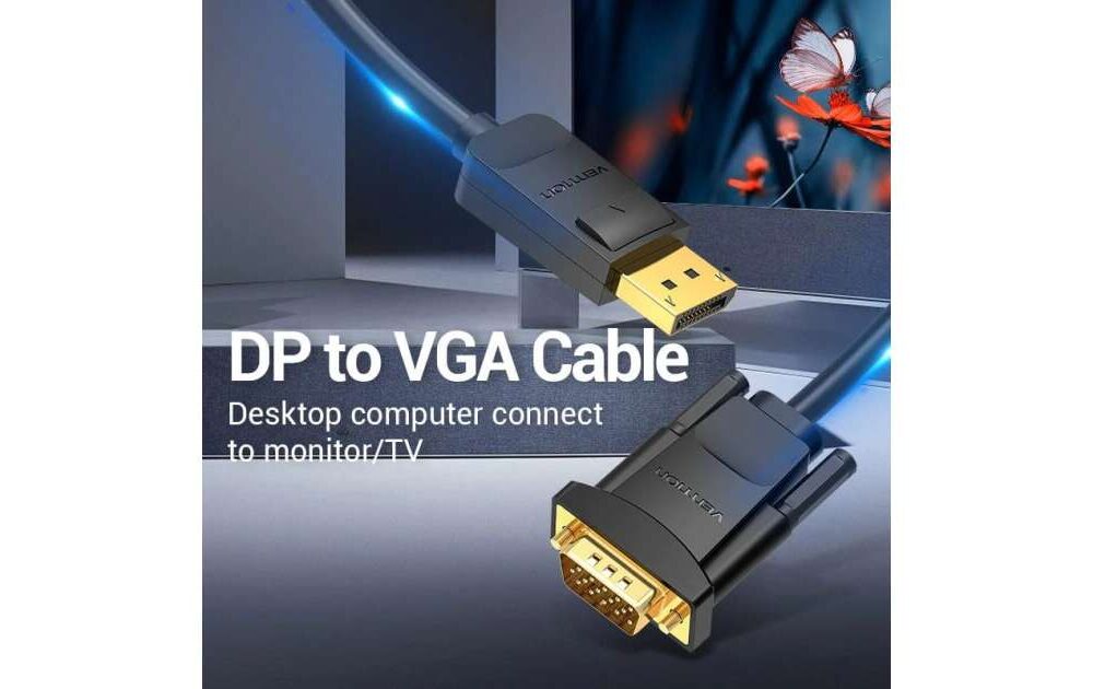Vention DisplayPort to VGA Cable 1.5M Black - VEN HBLBG