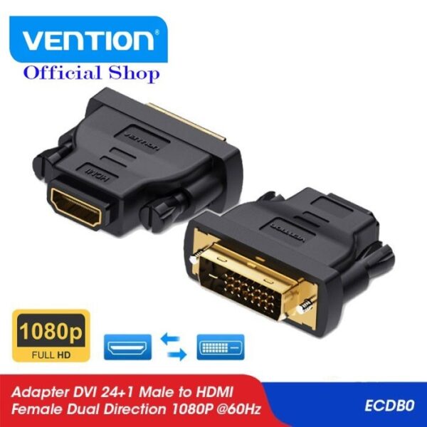 Vention DVI(24+1) Male to HDMI Female Adapter Black - ECDBO