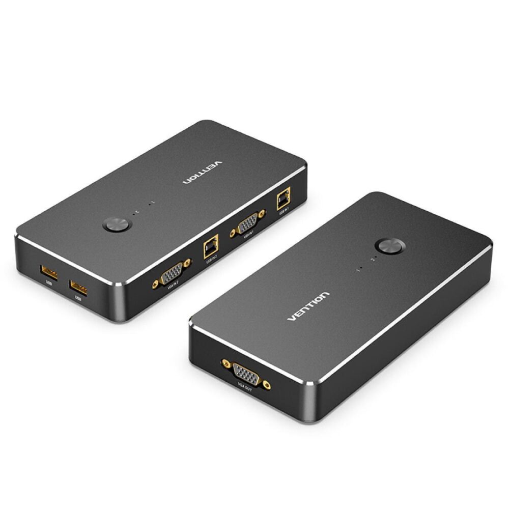 Vention 2 in 1 Out HDMI KVM Switch Black Metal Type - DBEBO