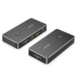 Vention 2 in 1 Out HDMI KVM Switch Black Metal Type - DBEBO