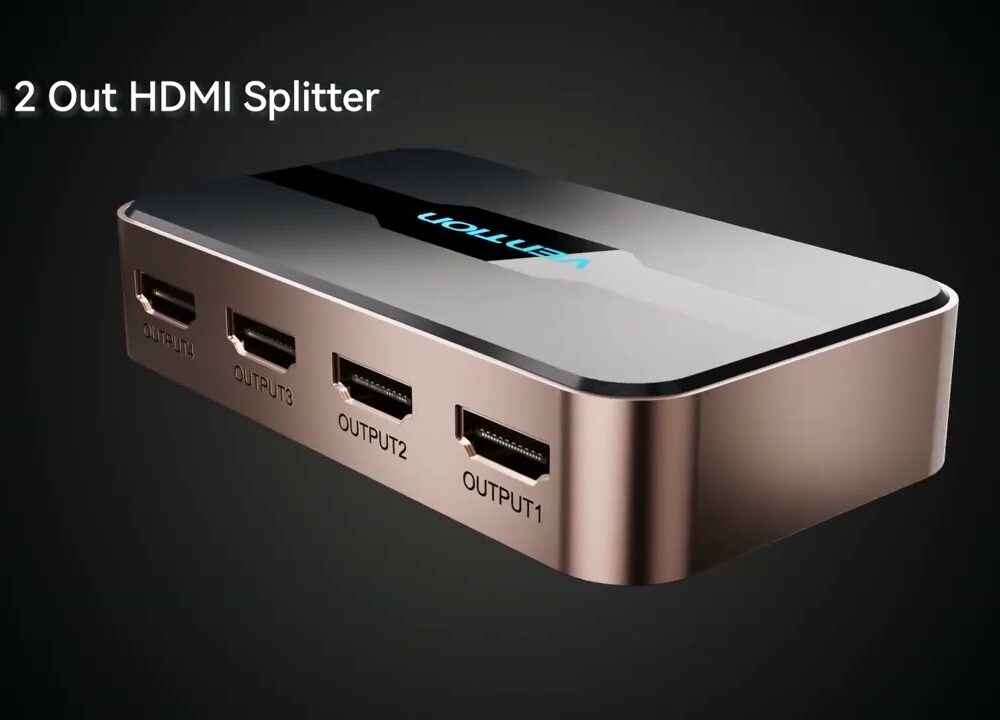 Vention 1 In 2 Out HDMI Splitter 4K@30Hz Gold Aluminum Alloy Type-ACBGO