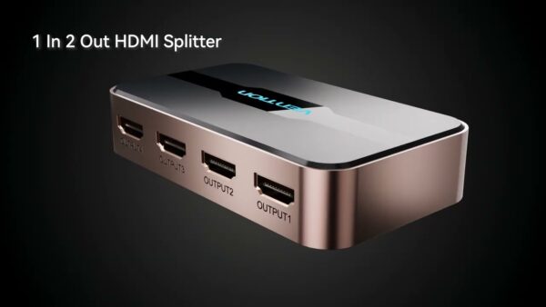 Vention 1 In 2 Out HDMI Splitter 4K@30Hz Gold Aluminum Alloy Type-ACBGO