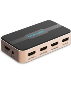 Vention 1 In 4 Out HDMI Splitter 4K@30Hz Gold Aluminum Alloy Type - ACCG0