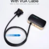 Vention 1 In 2 Out VGA Splitter Black Aluminium Alloy Type - DBABF