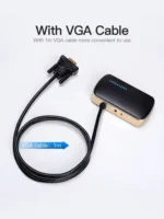 Vention 1 In 2 Out VGA Splitter Black Aluminium Alloy Type - DBABF