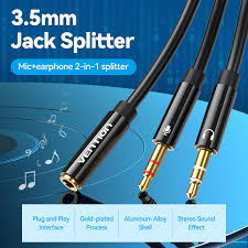 Vention BBTBY 2×3.5mm Male to 4 Pole3.55m Female Audio0.3M