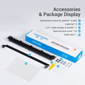 Vention KGCB0 Cat.6 UTP 24 Ports Keystone Patch Panel