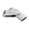SanDisk Ultra Dual Drive Luxe 64GB USB Type-C and USB Type-A all-metal silver flash drive